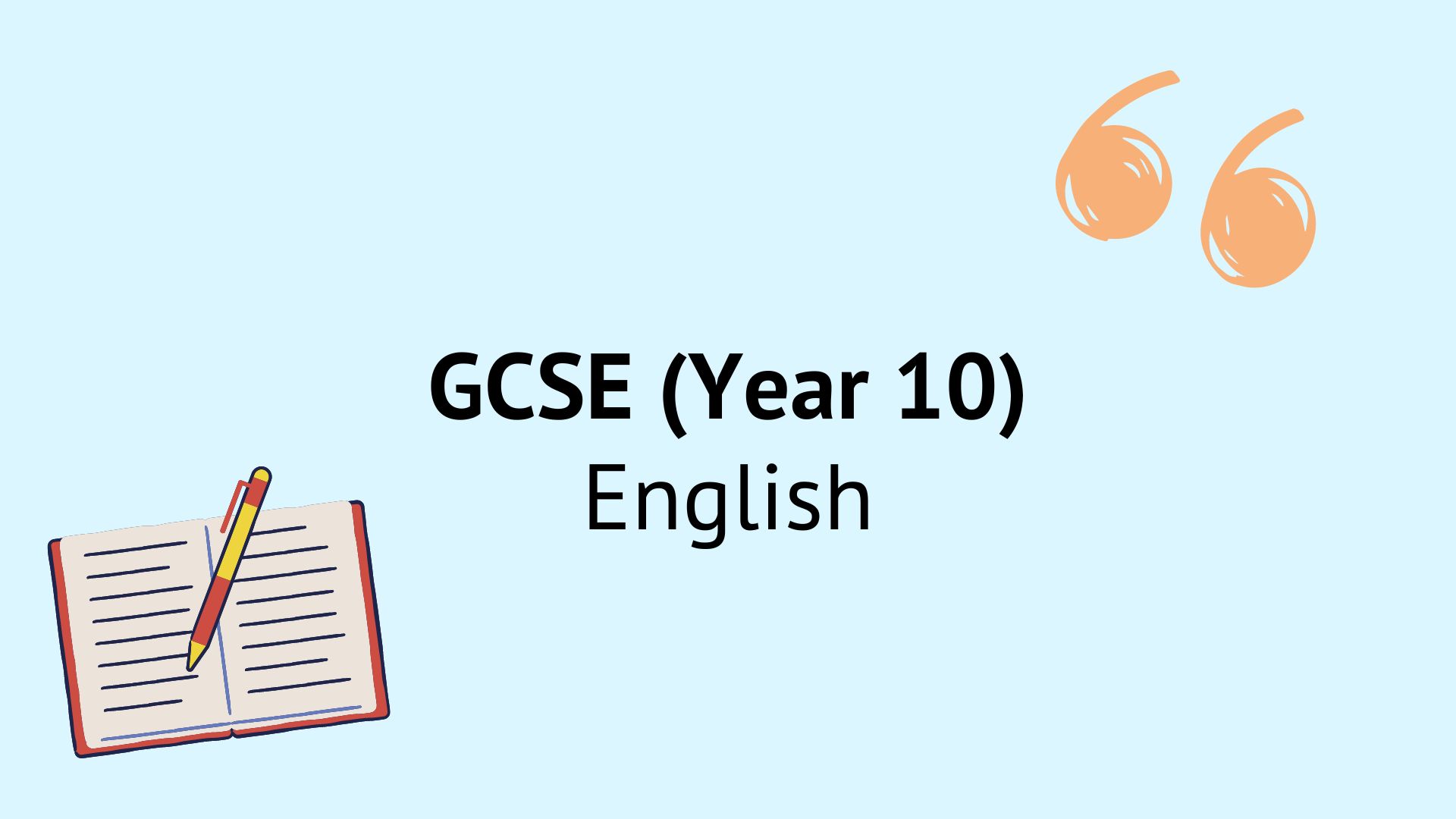 GCSE English (School Yr. 10) – Free course